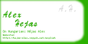 alex hejas business card