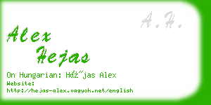 alex hejas business card